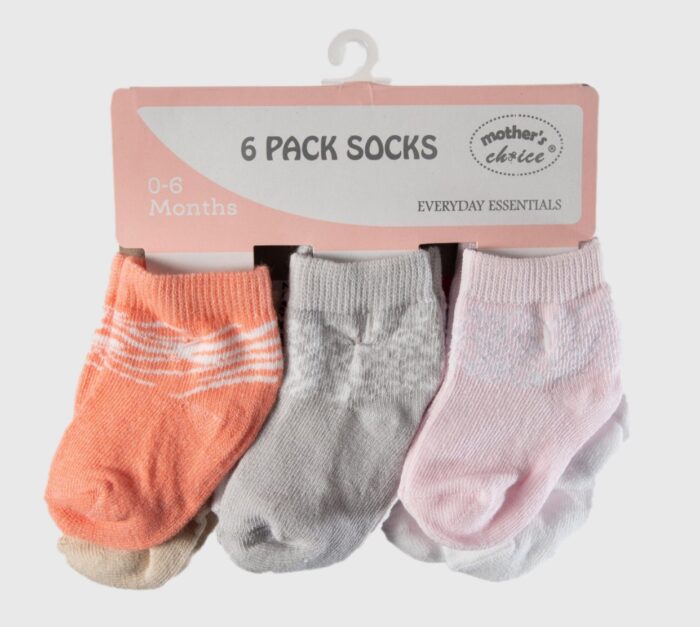 Mother's Choice 6 Pack Socks - Offspring