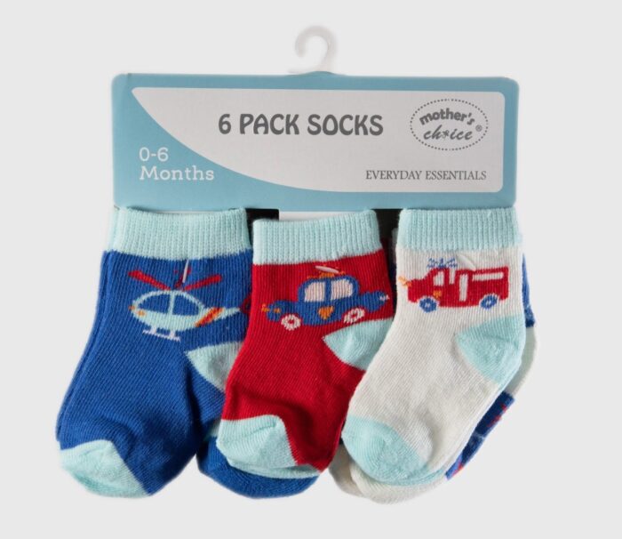 Mother's Choice 6 Pack Socks - Offspring