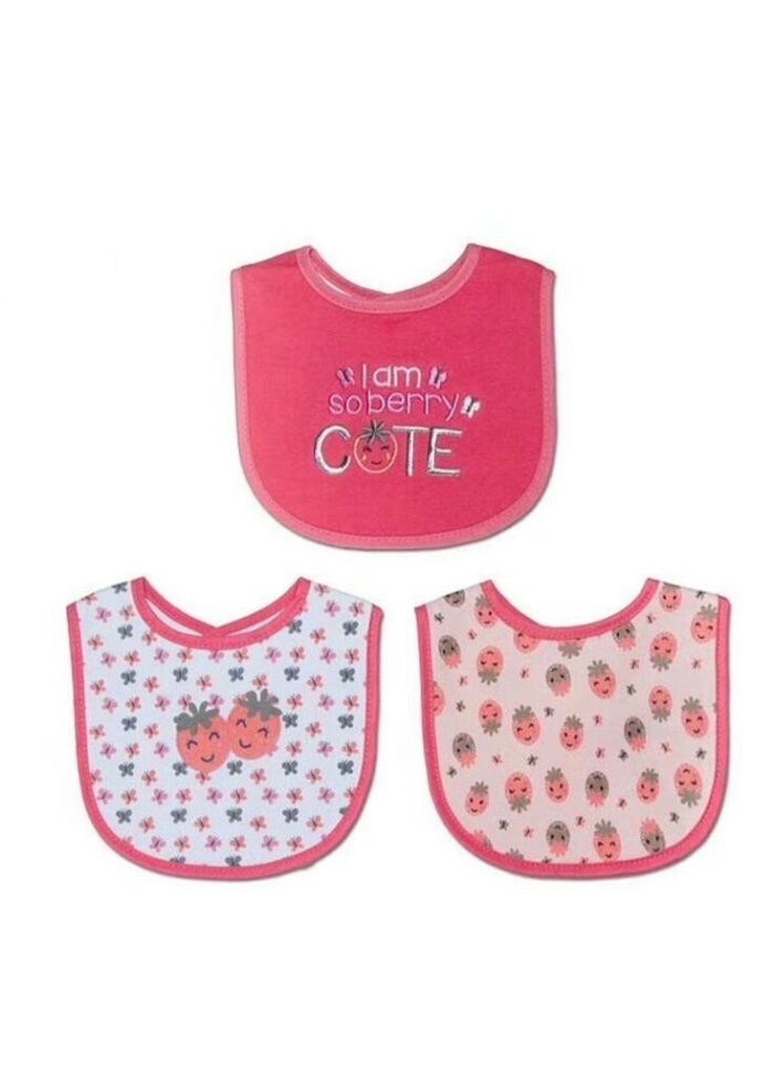 Mother's Choice "I am so Berry Cute" 3-Pack Cotton Bibs - Offspring
